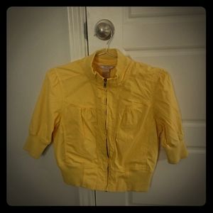 Stylish Zip up jean jacket (yellow)
